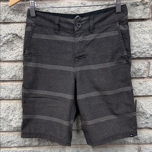 Quiksilver Black & Charcoal Striped Women's Bermuda Shorts